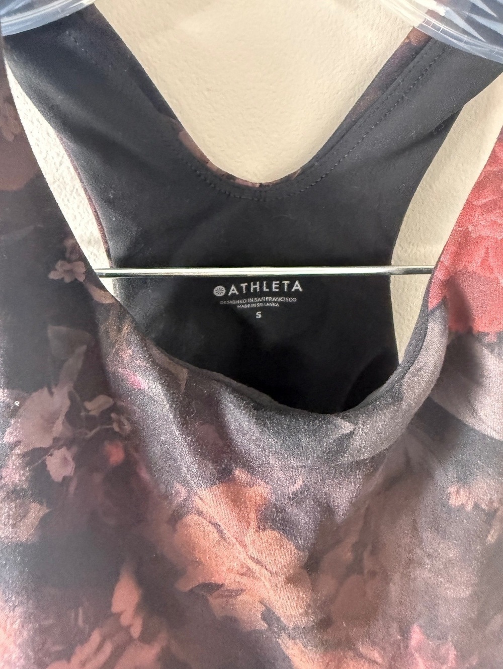 Athleta Floral Pattern Racerback Sports Bra Size Small - Picture 2 of 3